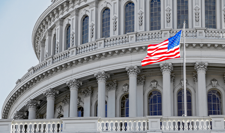 Outside picture of the U.S. Capitol building in Washington, DC.