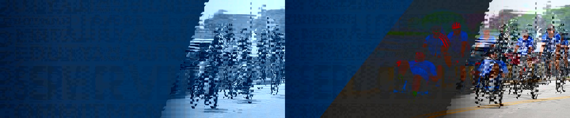 A group of wounded warriors riding bicycles during a Soldier Ride event.