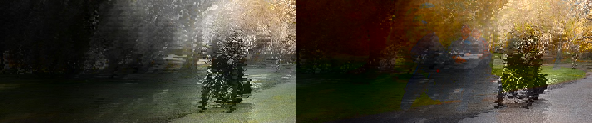 Wounded warrior Bill Geiger and his daughter on a motorcycle